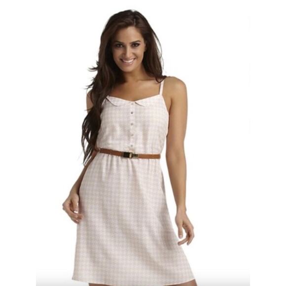 NWT Kardashian Kollection Pink Houndstooth Tank Dress, Women's Large - Picture 1 of 11